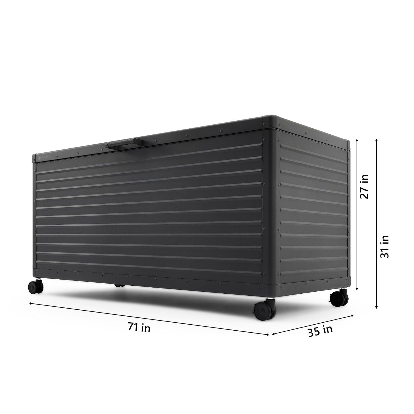 Waterproof Outdoor Storage Box with Wheels & Soft-Close Lid