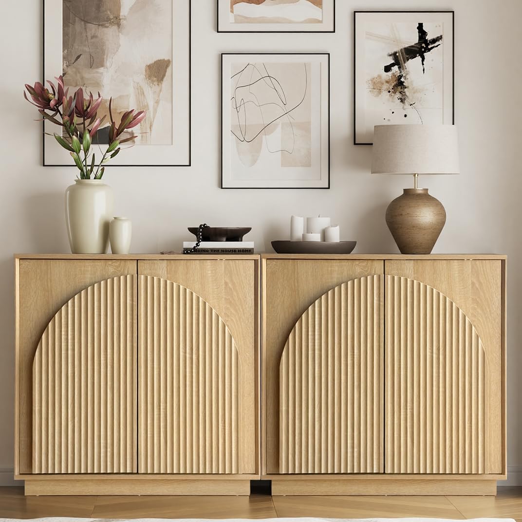Modern Buffet Cabinet / Sideboard with Storage with Wave Design