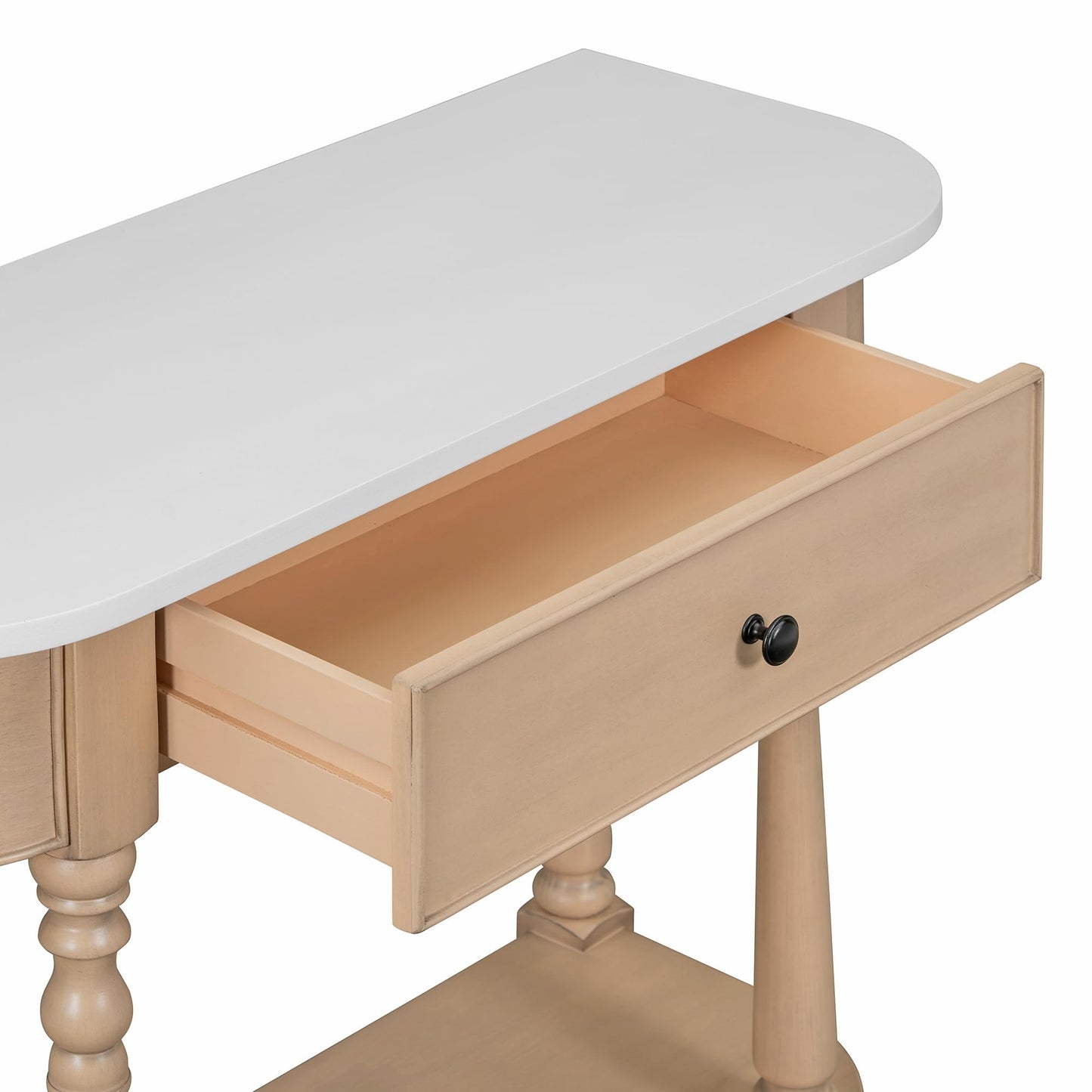 36-Inch Retro Console Sofa Table with Drawer & Storage Shelf