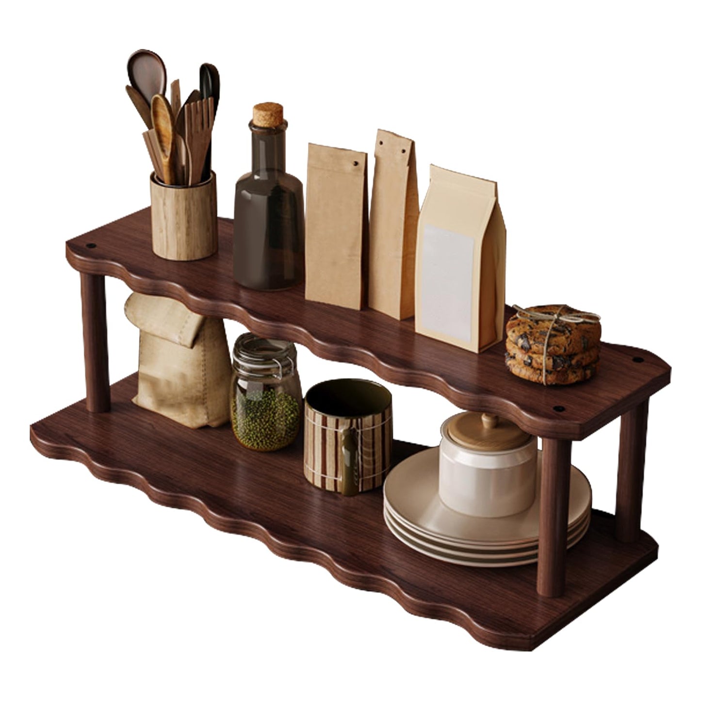 Wooden Mug Holder Countertop Cabinet