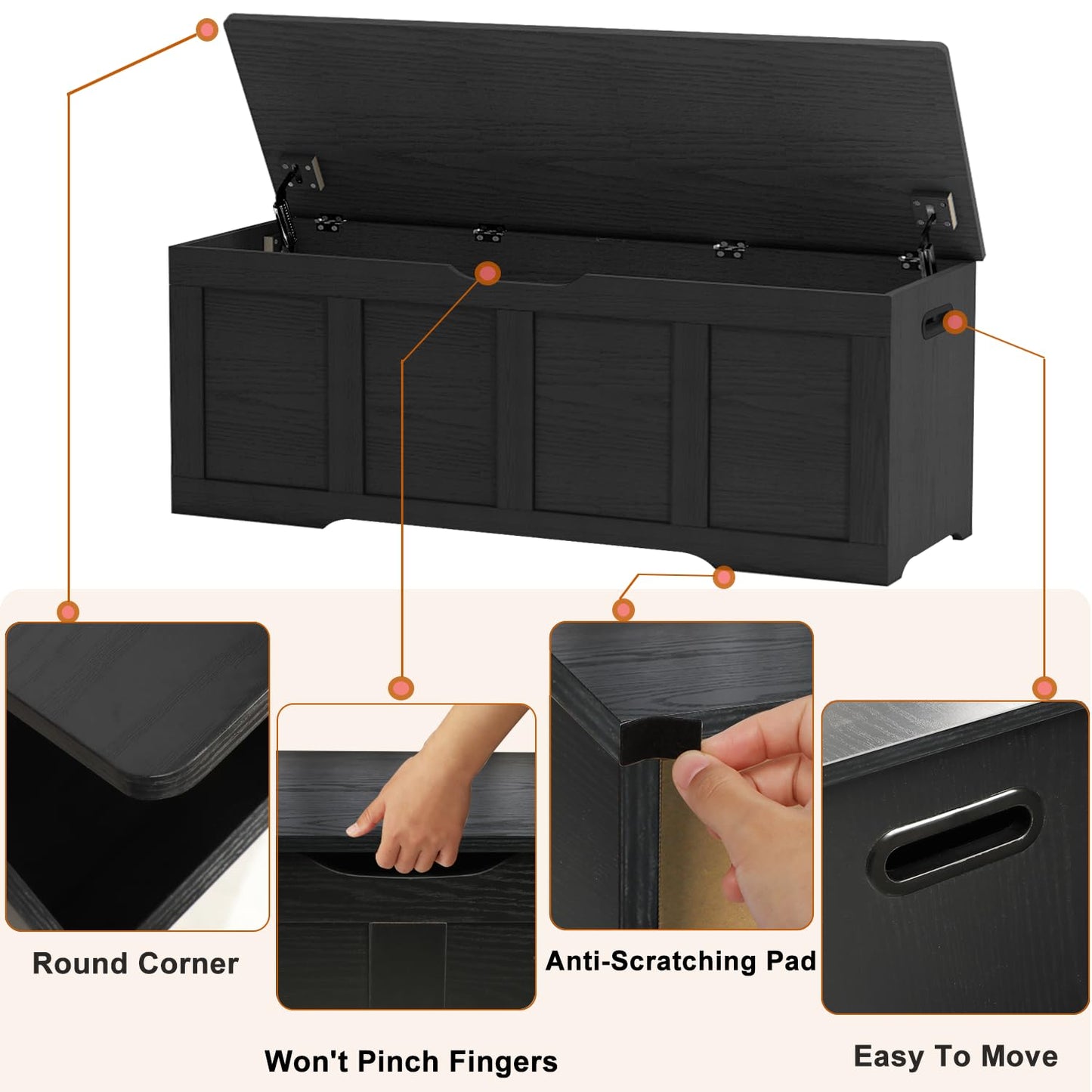 Timberer 47.2" Wooden Extra Large Storage Trunk