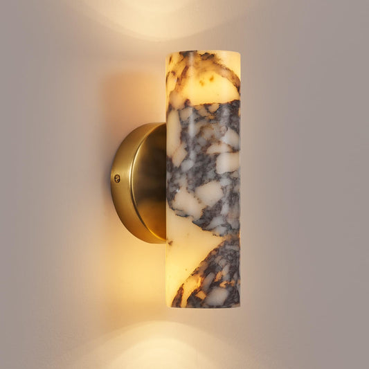Natural Alabaster Marble Wall Sconces Set of 2
