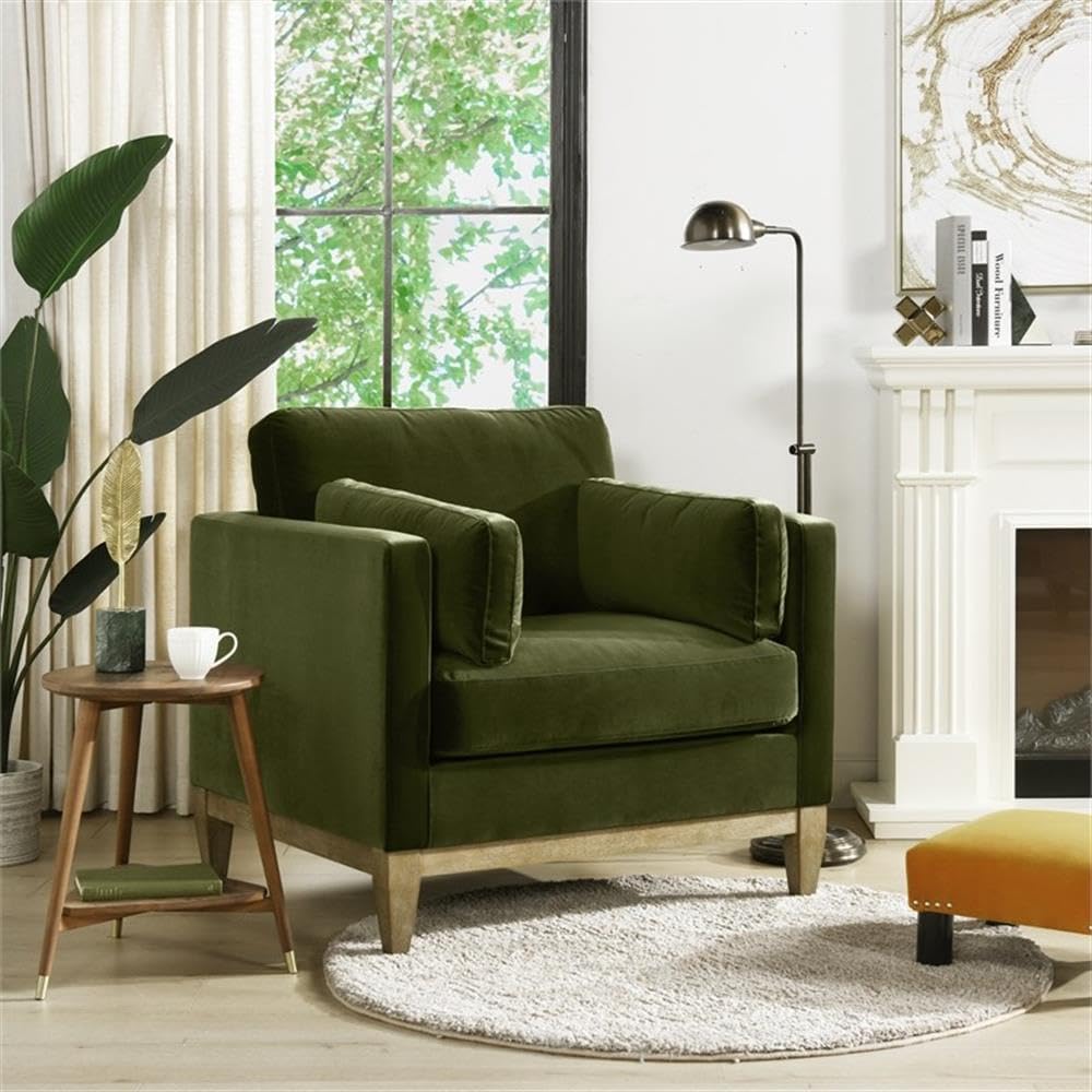 36" Modern Arm Chair, Performance Velvet