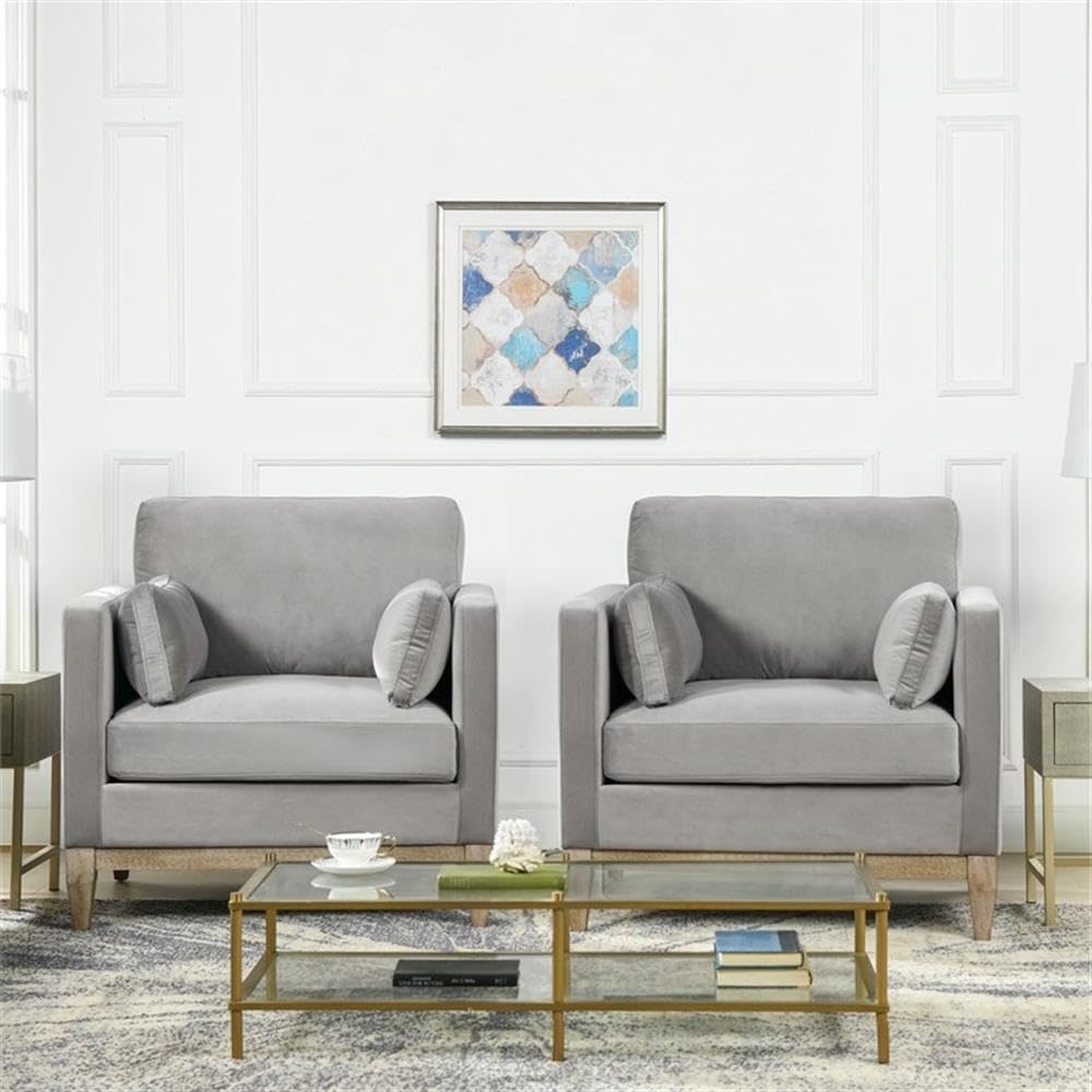 36" Modern Arm Chair, Performance Velvet