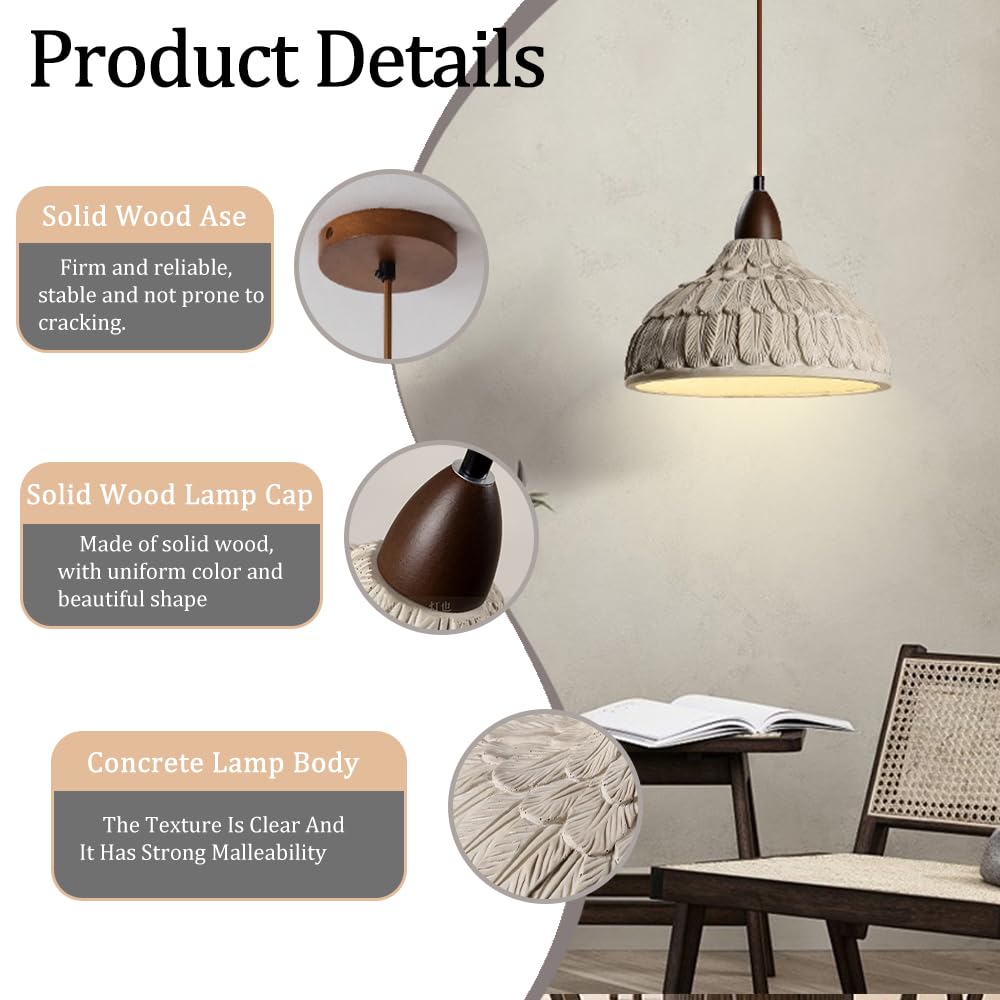 Retro Concrete Pendant Light Fixture
