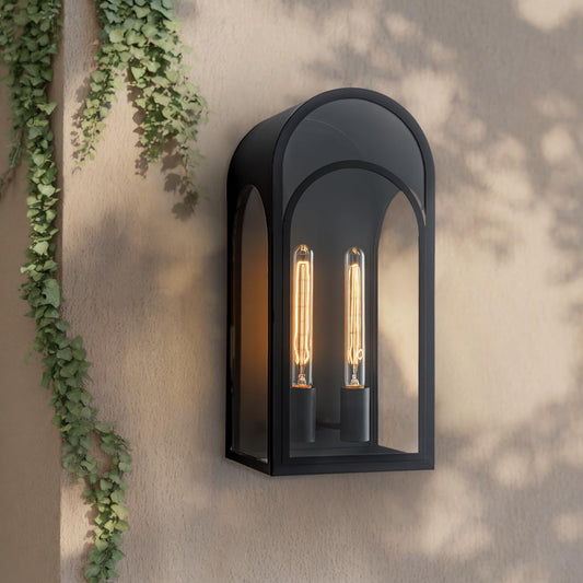 Large Outdoor Wall Lanterns Lights, Modern Wall Sconce with Clear Glass