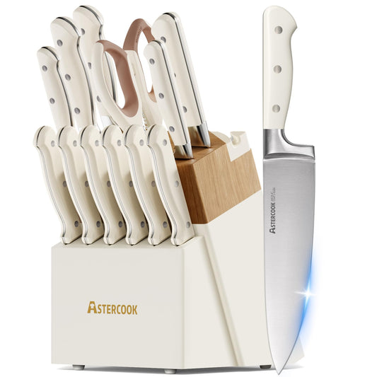 22-Piece Kitchen Knife Set with Block