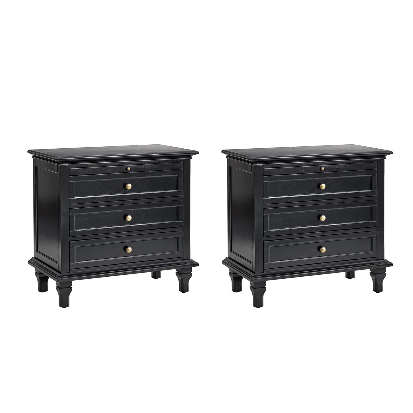 Solid Wood 3 Drawer End Table with Tray