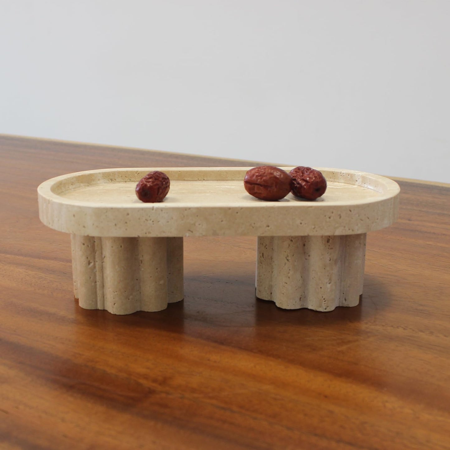 Natural Travertine Marble Oval Tray