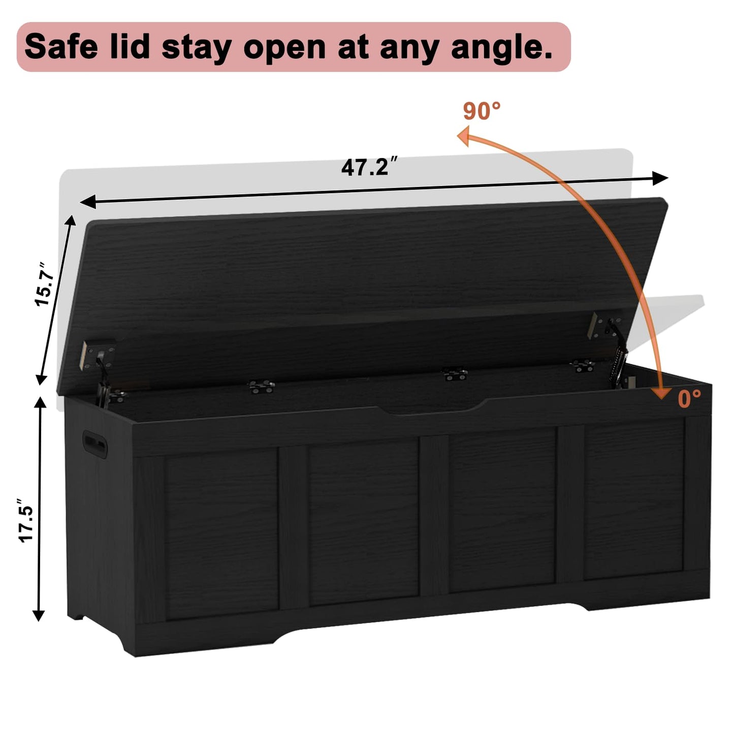 Timberer 47.2" Wooden Extra Large Storage Trunk