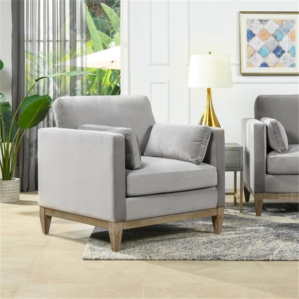 36" Modern Arm Chair, Performance Velvet