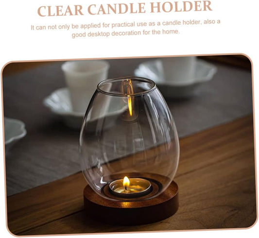 Glass Base Hurricane Candle Holder