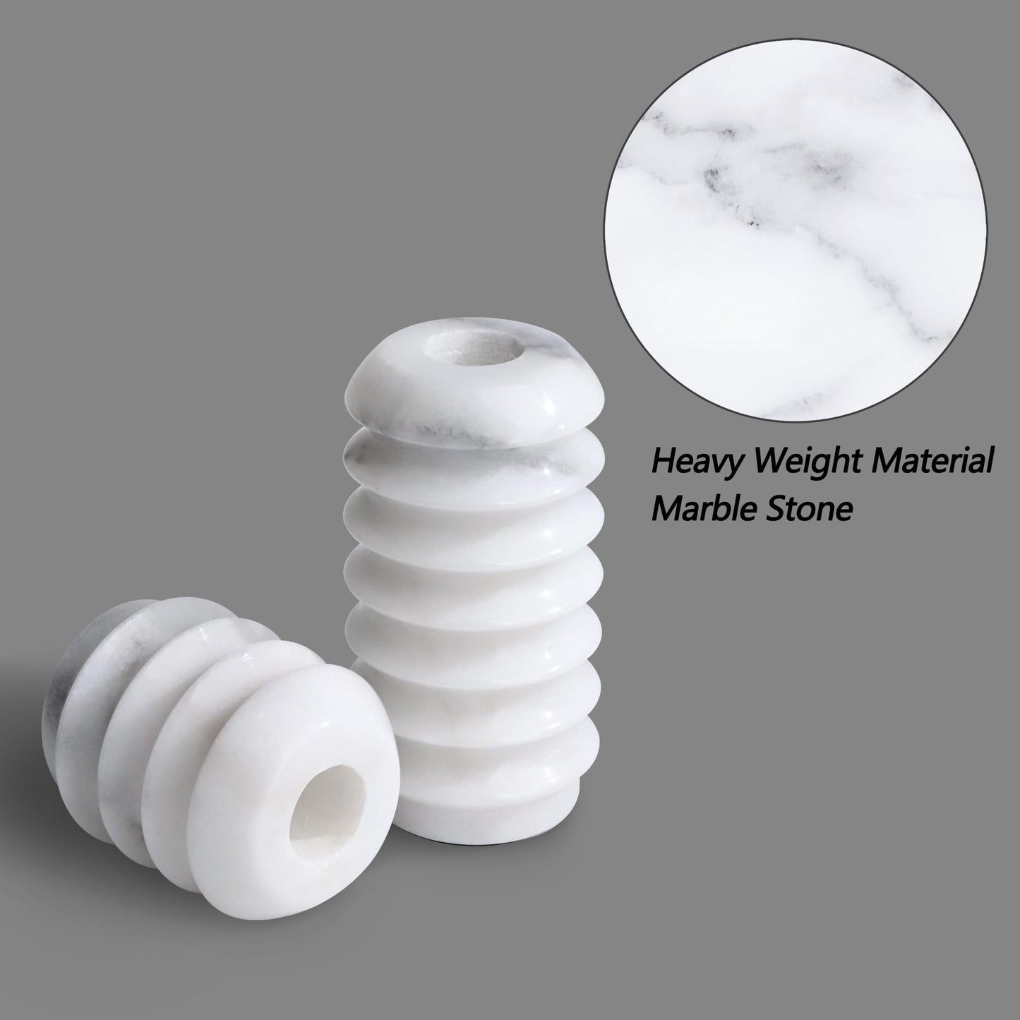 Marble Candlestick Holders, Set of 2 Natural Stone