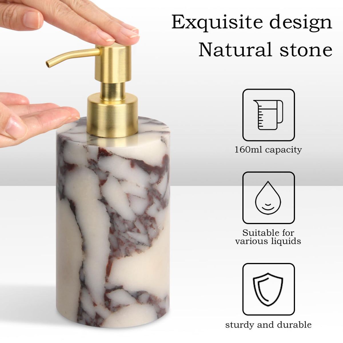 Natural Calacatta Viola Marble Soap Dispenser