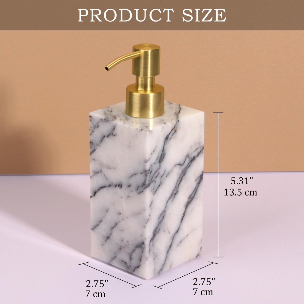 Natural Calacatta Viola Marble Soap Dispenser