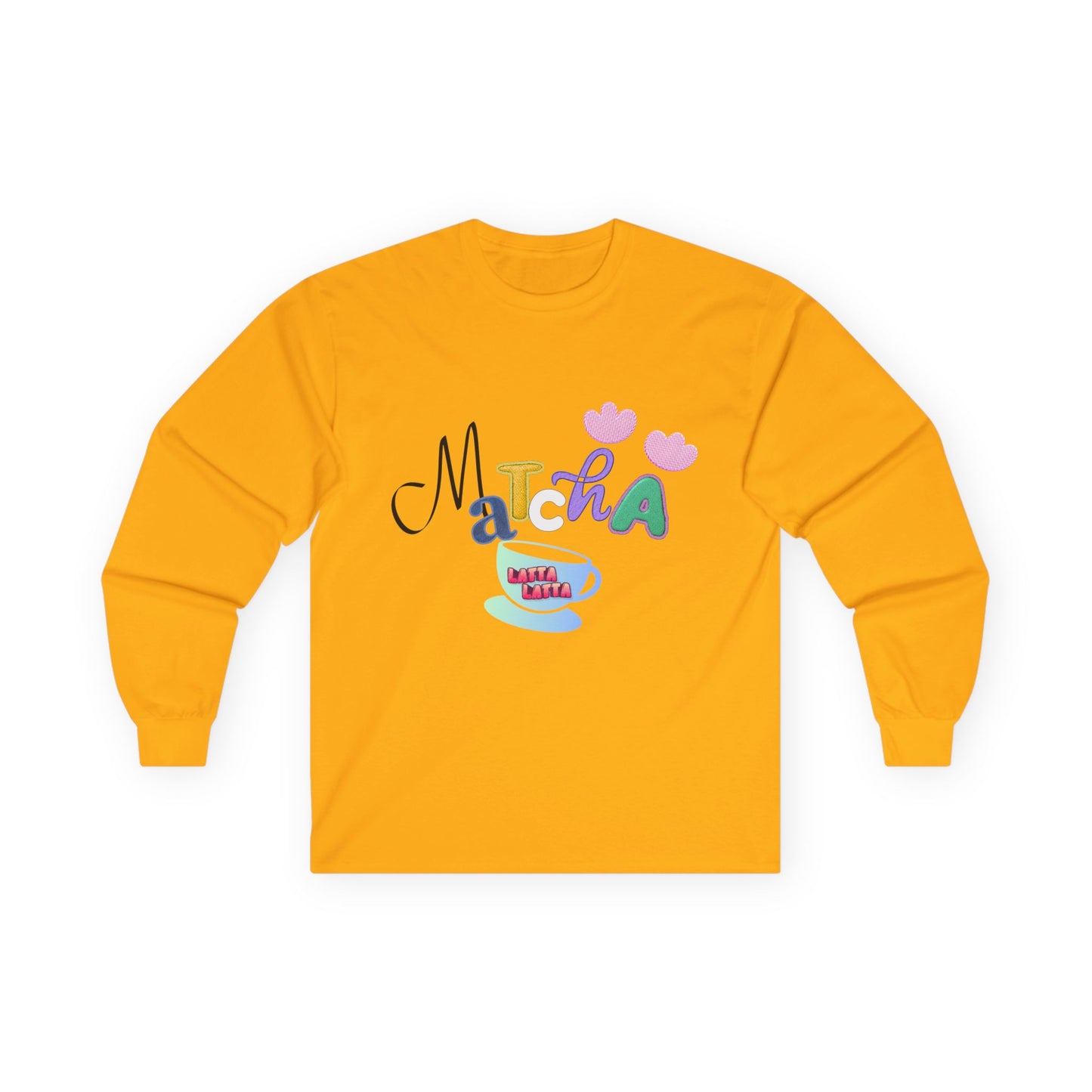Matcha Long Sleeve Tee — Playful Personalized Graphic Shirt