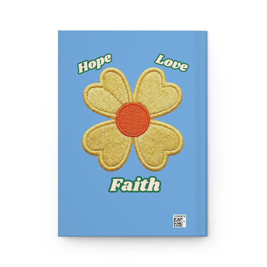 Faith Floral Journal — "It's Not Luck, It's All God" Hardcover Notebook (Blue)