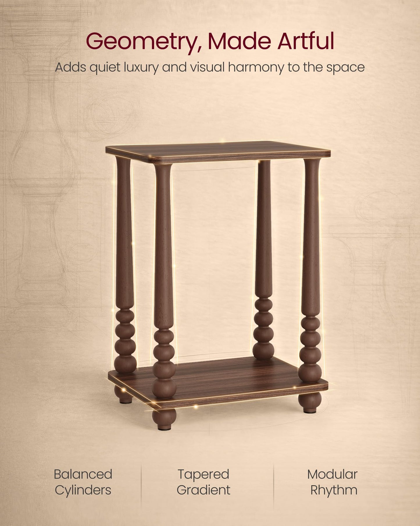 Solid Wood Accent Nightstand