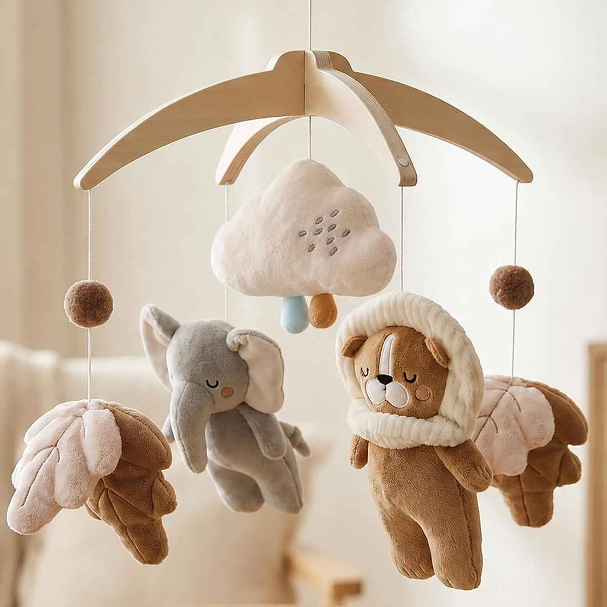 Plush Safari Animal Baby Mobile for Crib