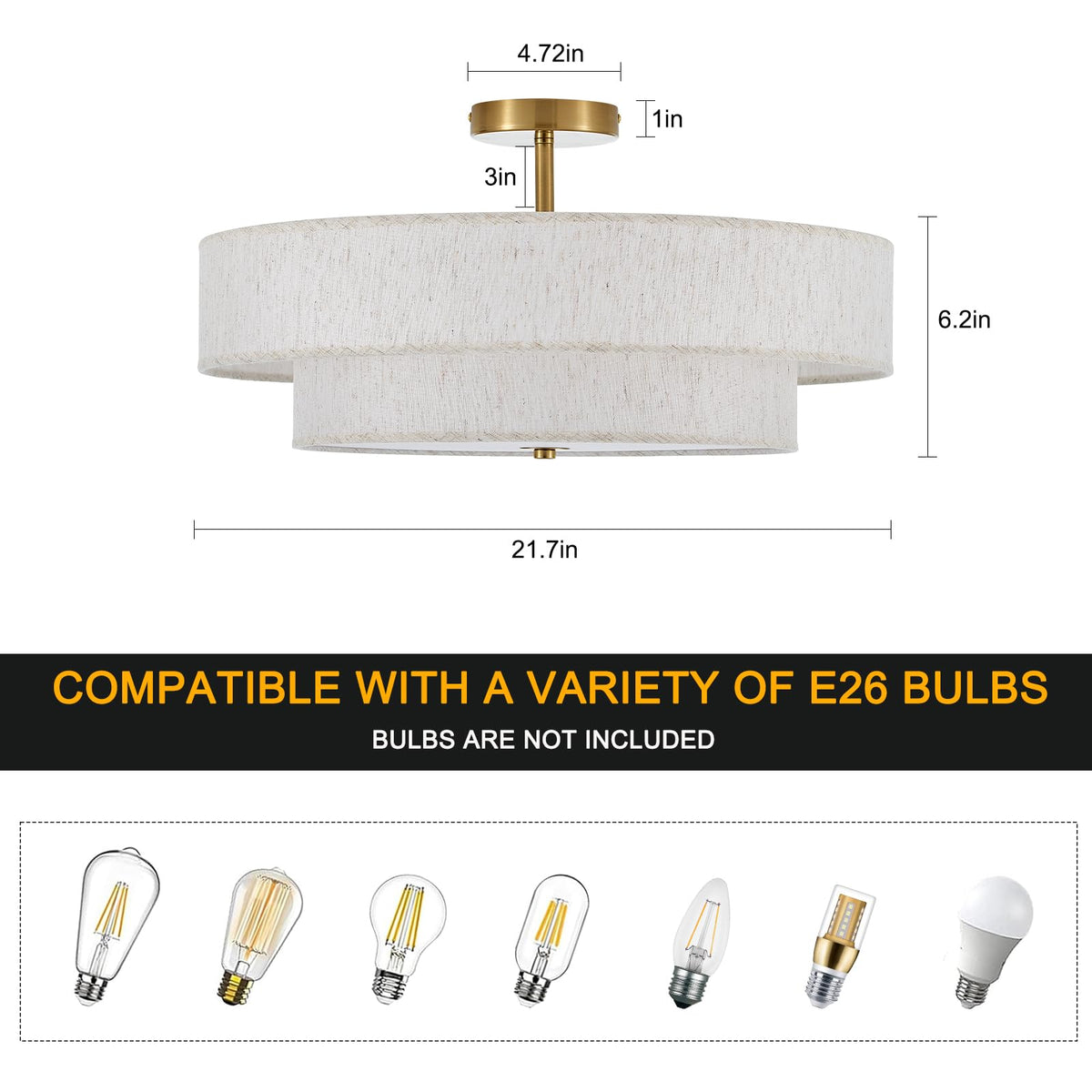 Semi Flush Mount Ceiling Fixture