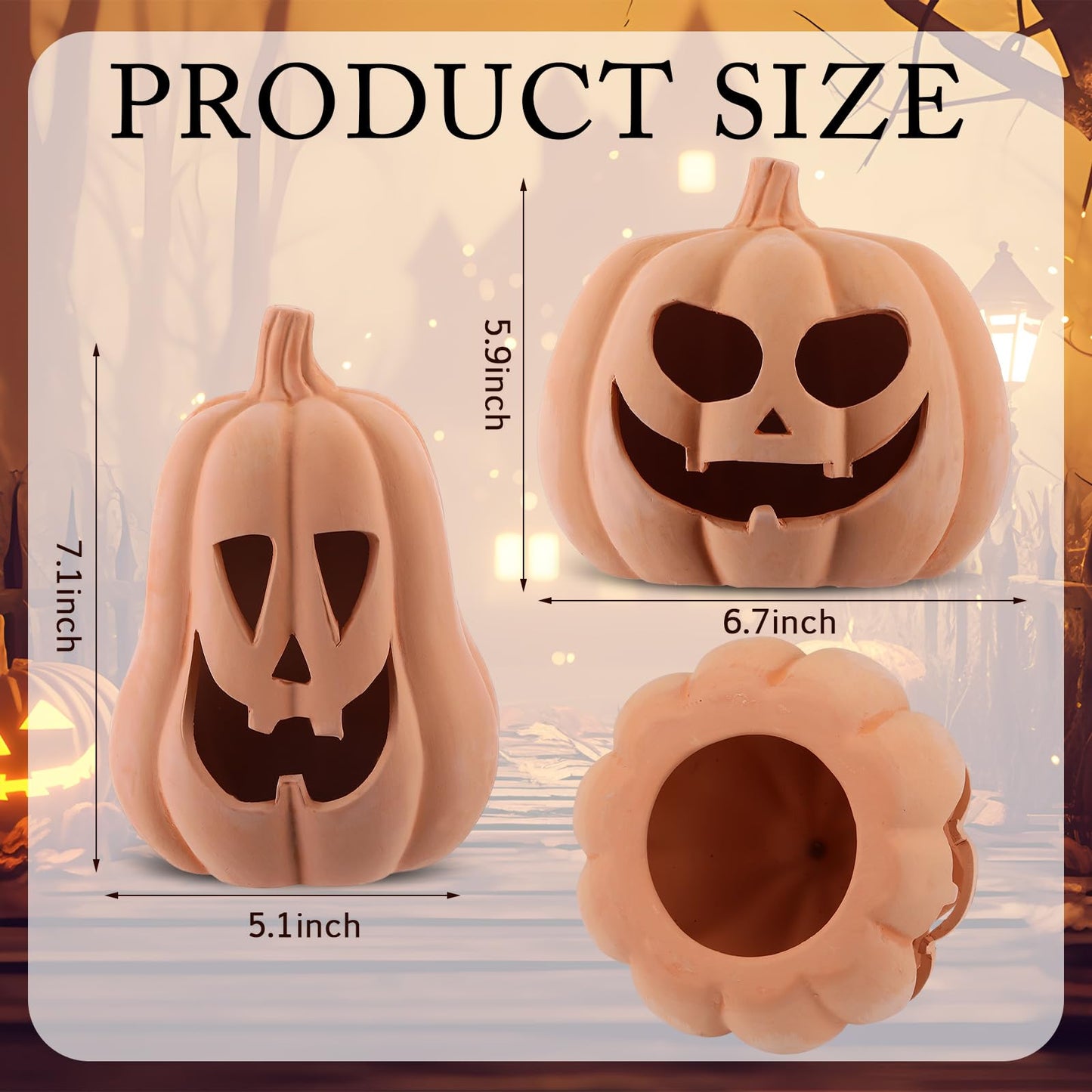 2 Pack Fall Terracotta Pumpkins