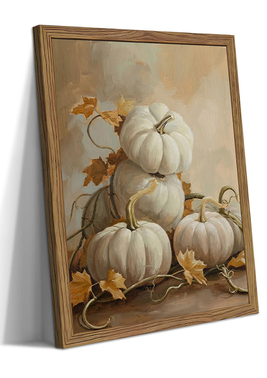 Framed Vintage Pumpkin Wall Art