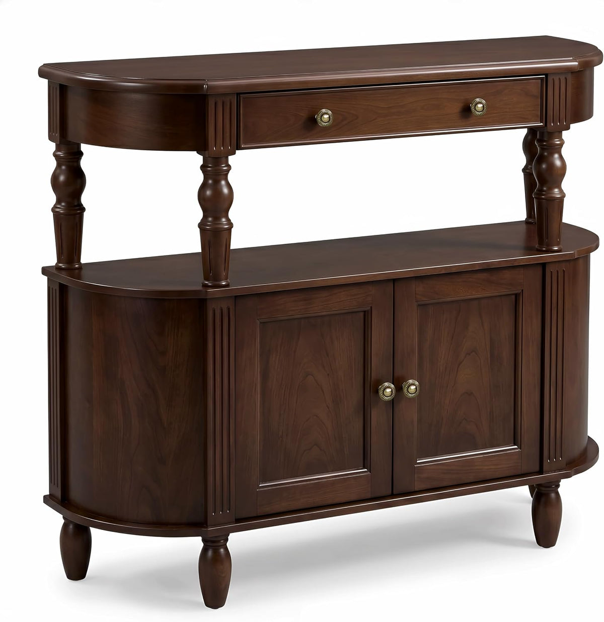 47" Walnut Console Table with Storage