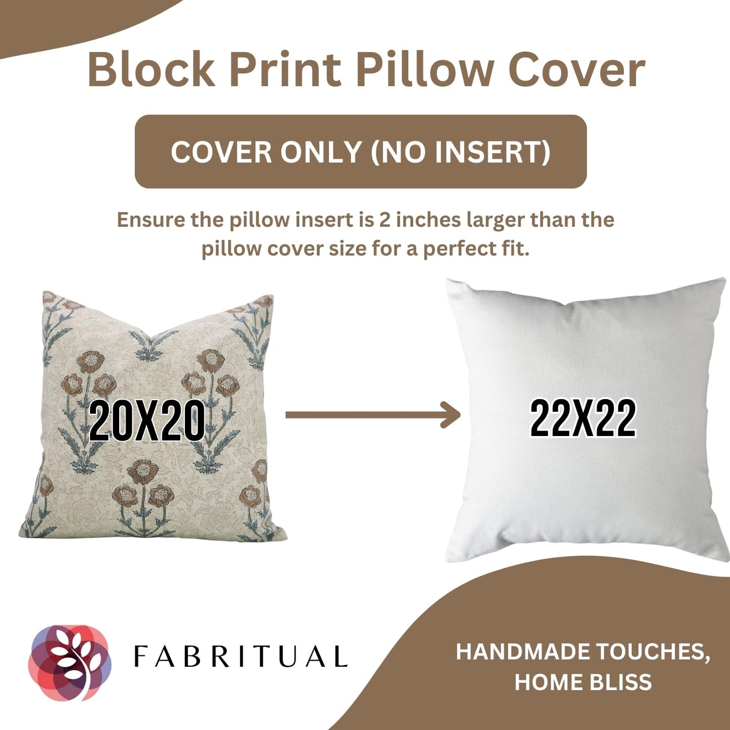 Floral Print Thick Linen 18x18 Inch Throw Pillowcase