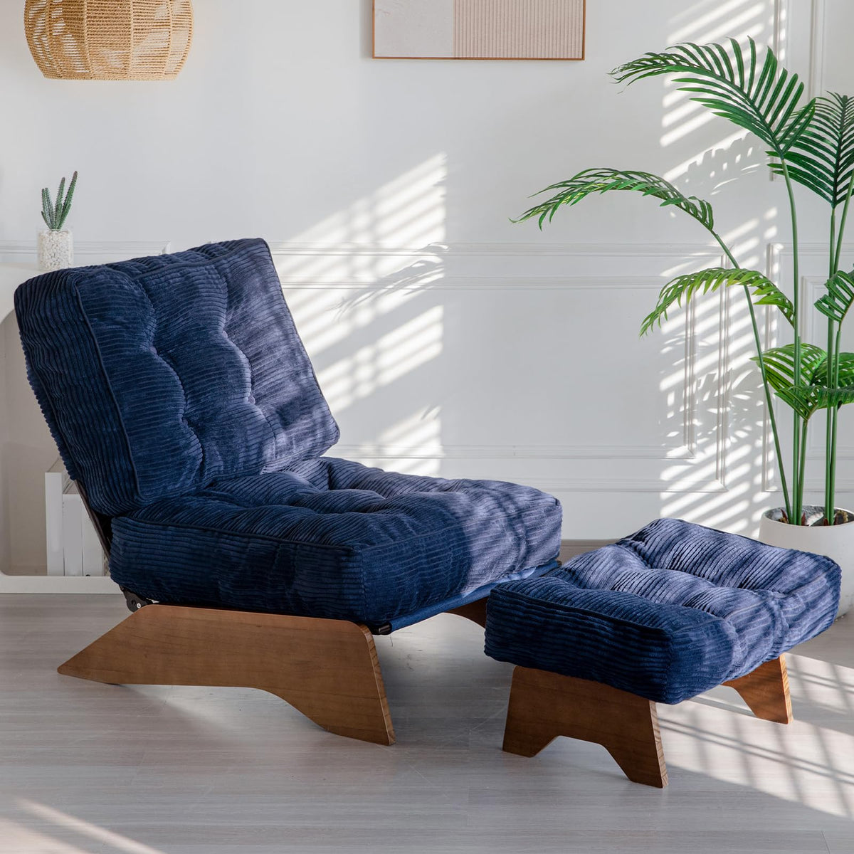 Lounge Chair with Ottoman and with Adjustable Backrest