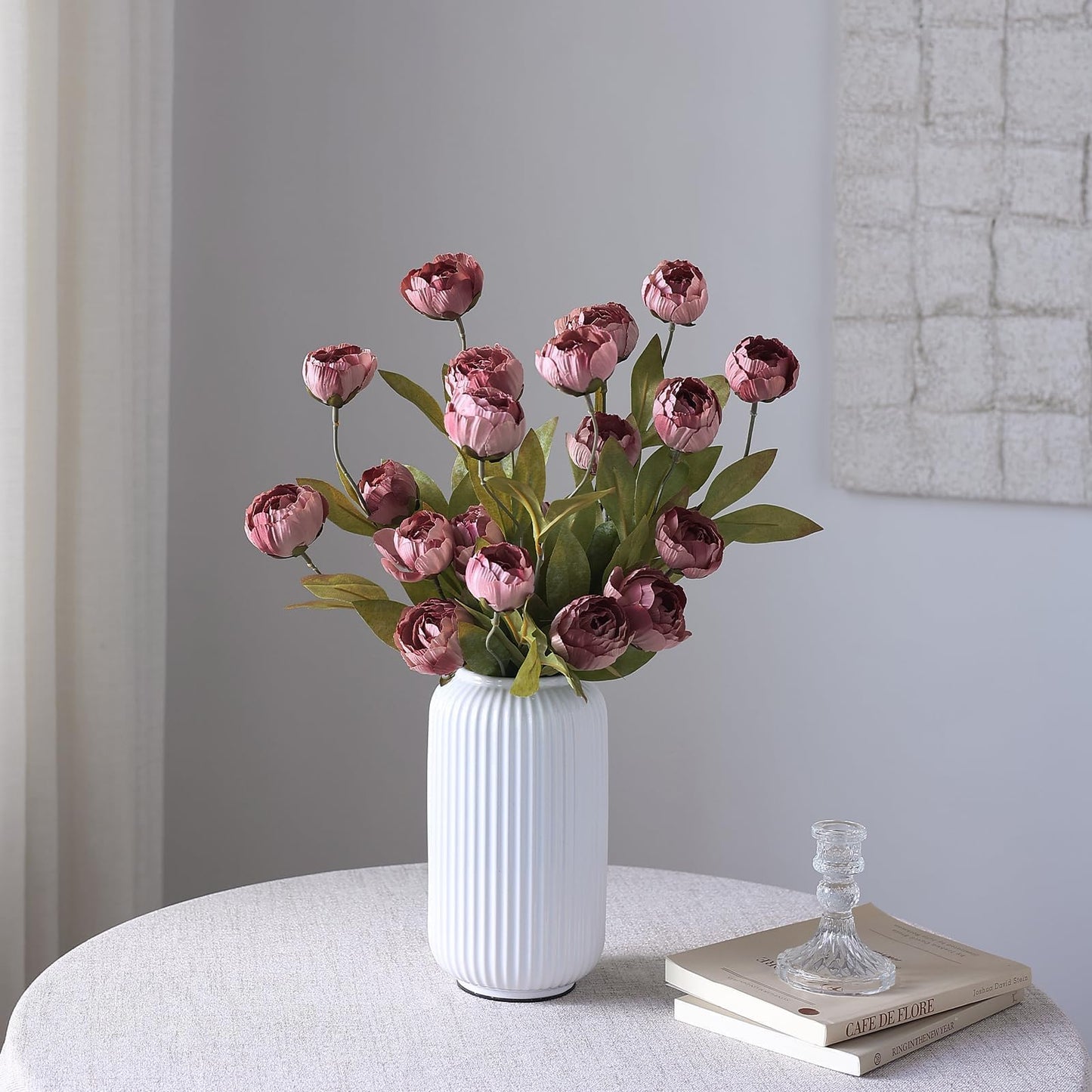 6 Pcs Faux Silk Peony Artificial Flowers 27" Stems