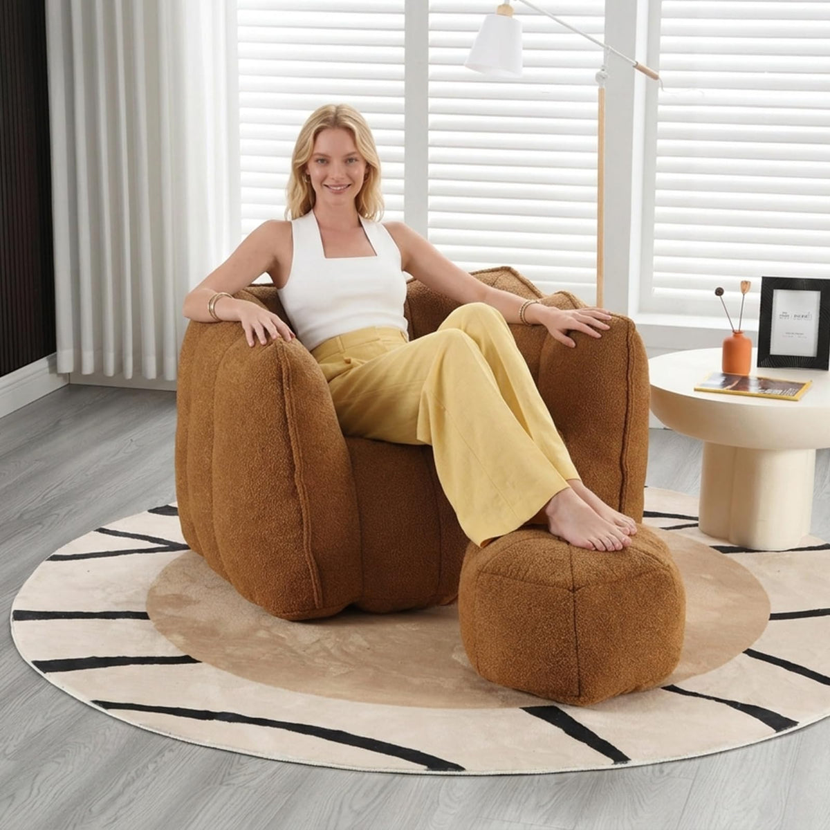 Bean Bag Couch with Ottoman