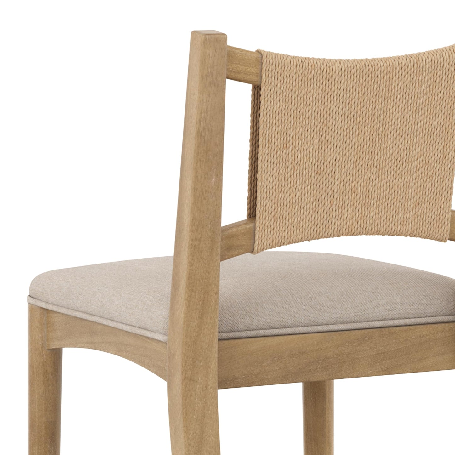 Nathan James Rikki Seagrass Bar Stool with Back, 2-Pack Boucle Counter Stool with Upholstered Seat, Solid Wood Frame, and Woven Seagrass Backrest