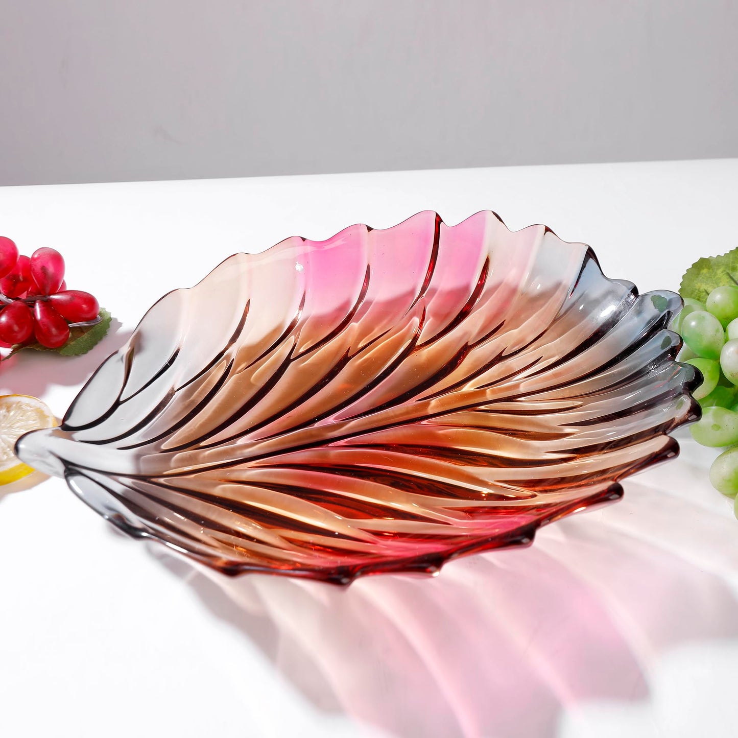 Gold Crystal Glass Leaf-shaped Bowl