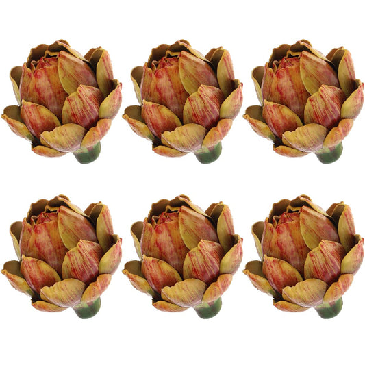 6Pcs Small Green Faux Artichokes Fake Artichokes Artificial Vegetables and Fake Fruits Artichoke Bowl Filler for Home Kitchen Centerpiece Tabletop Decorations