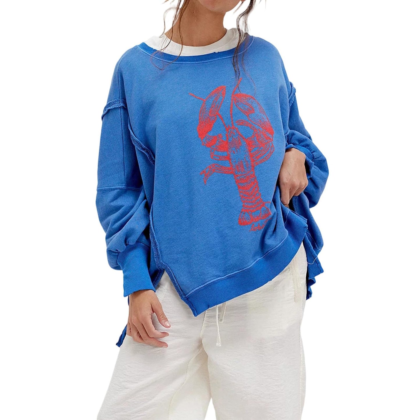 Womens Vintage Oversized Graphic Cute Crewneck Sweatshirt Y2k Loose Fit Aesthetic Retro Pullover Going Out Tops