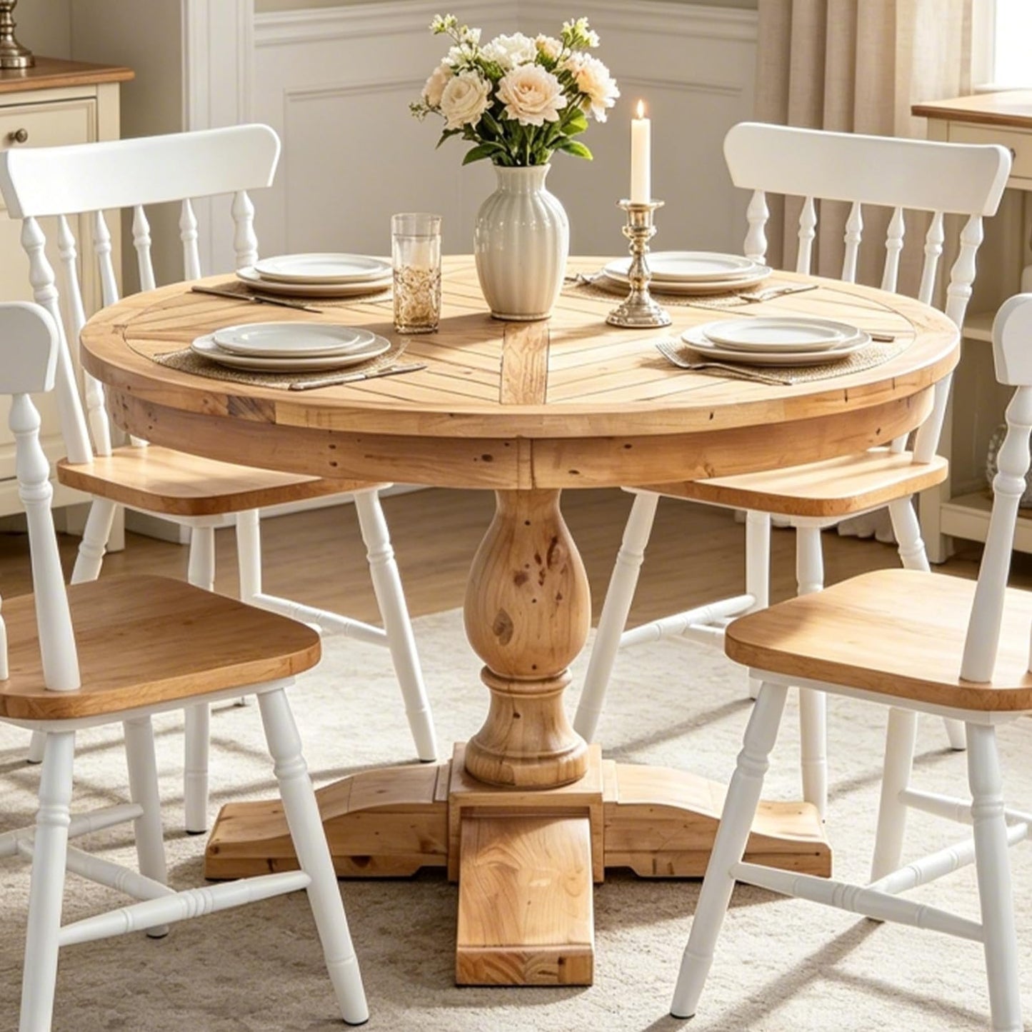 60" Round Dining Kitchen Table