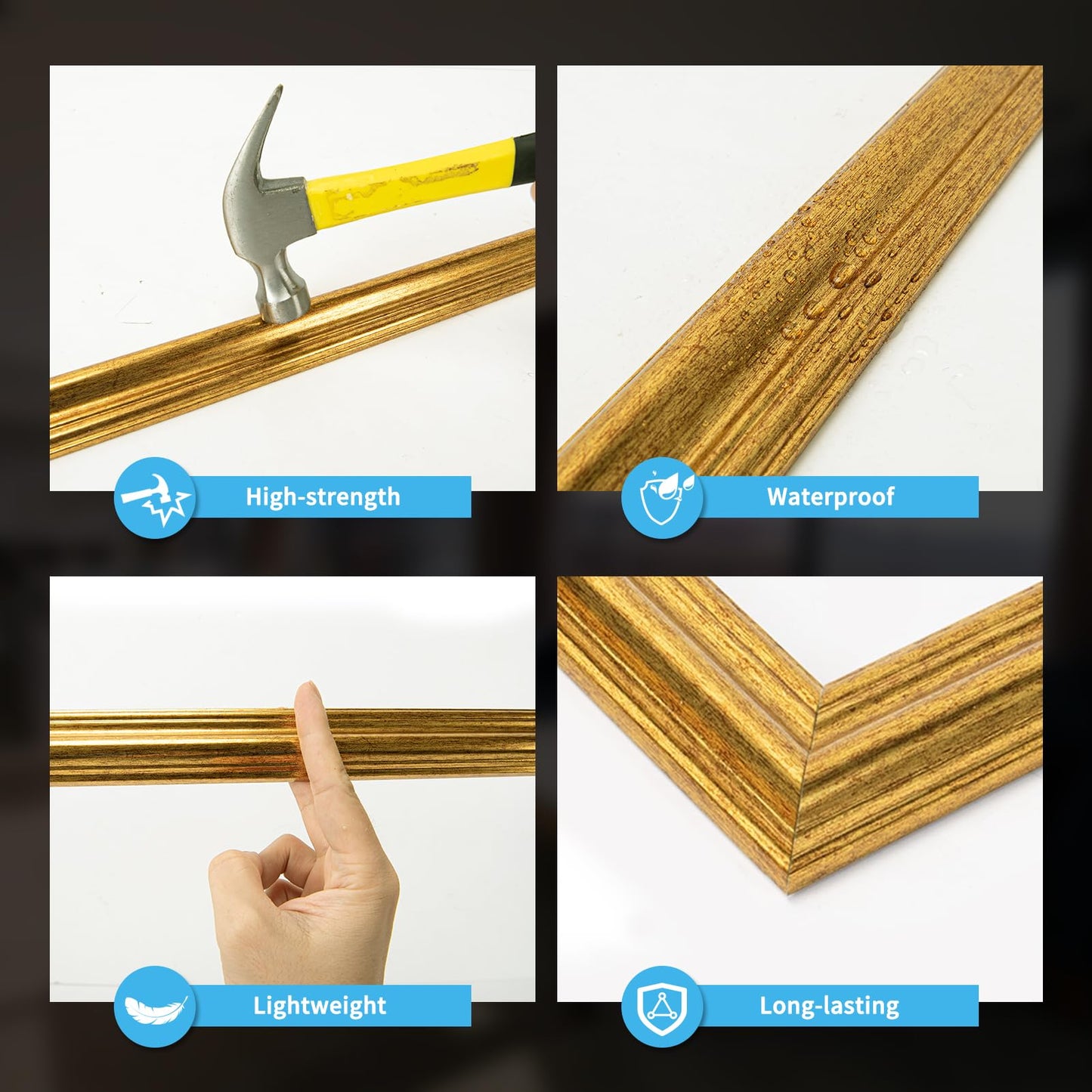 Pre-Cut Wall Molding Set of 6 pcs, Ready-to-Assemble Wainscoting Panels