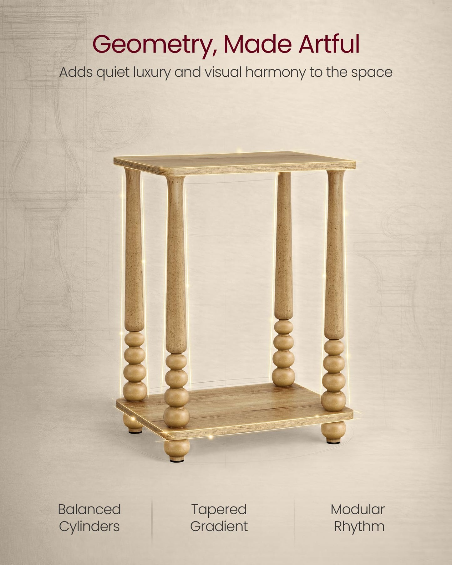 Solid Wood Accent Nightstand