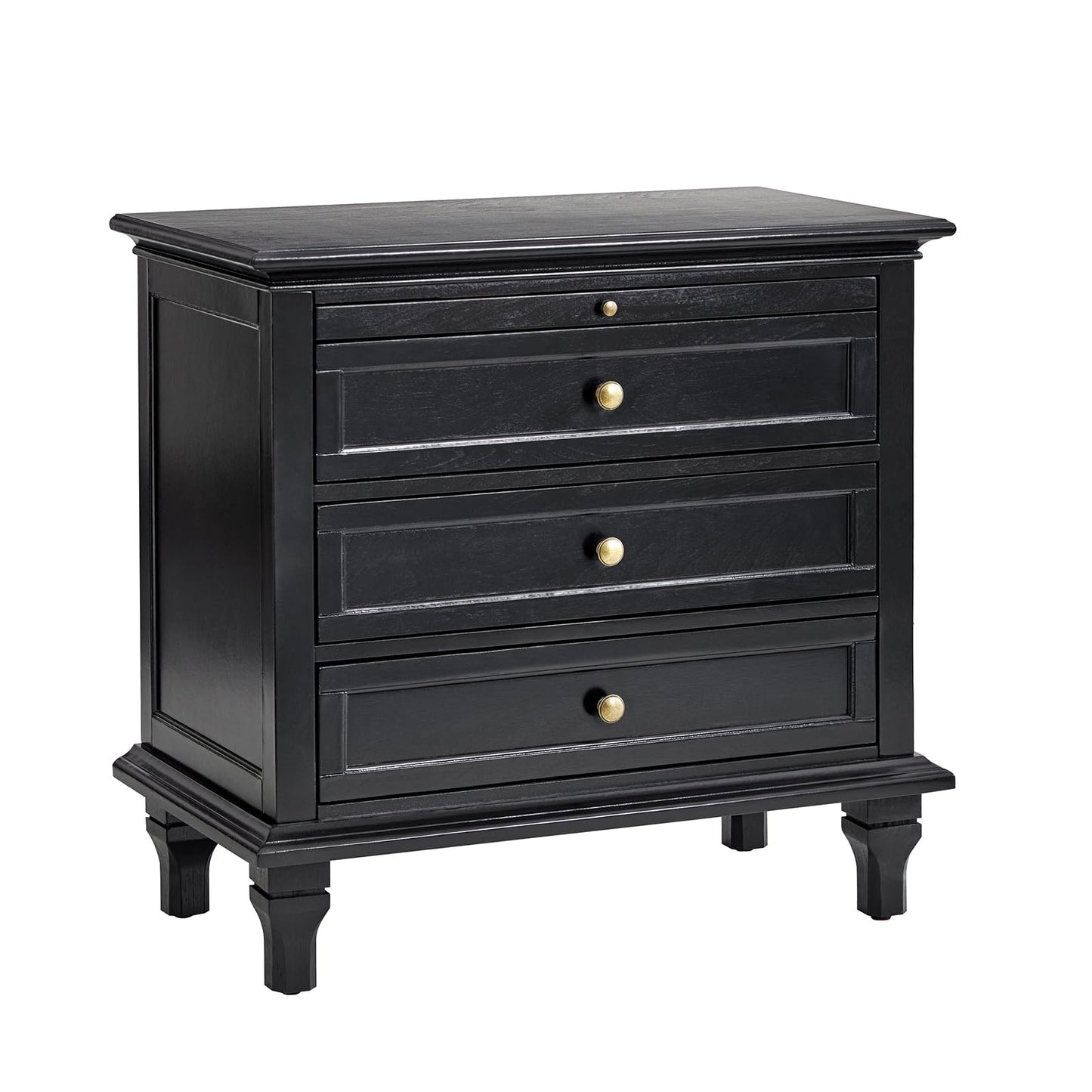 Solid Wood 3 Drawer End Table with Tray