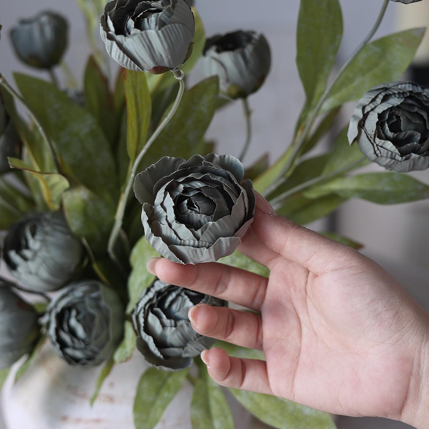 6 Pcs Faux Silk Peony Artificial Flowers 27" Stems