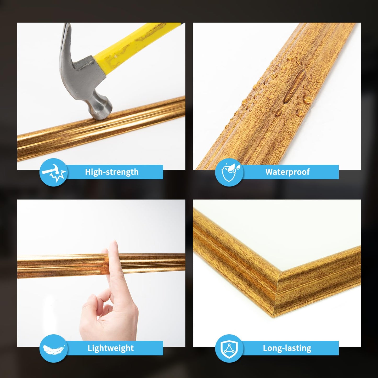 Pre-Cut Wall Molding Set of 6 pcs, Ready-to-Assemble Wainscoting Panels