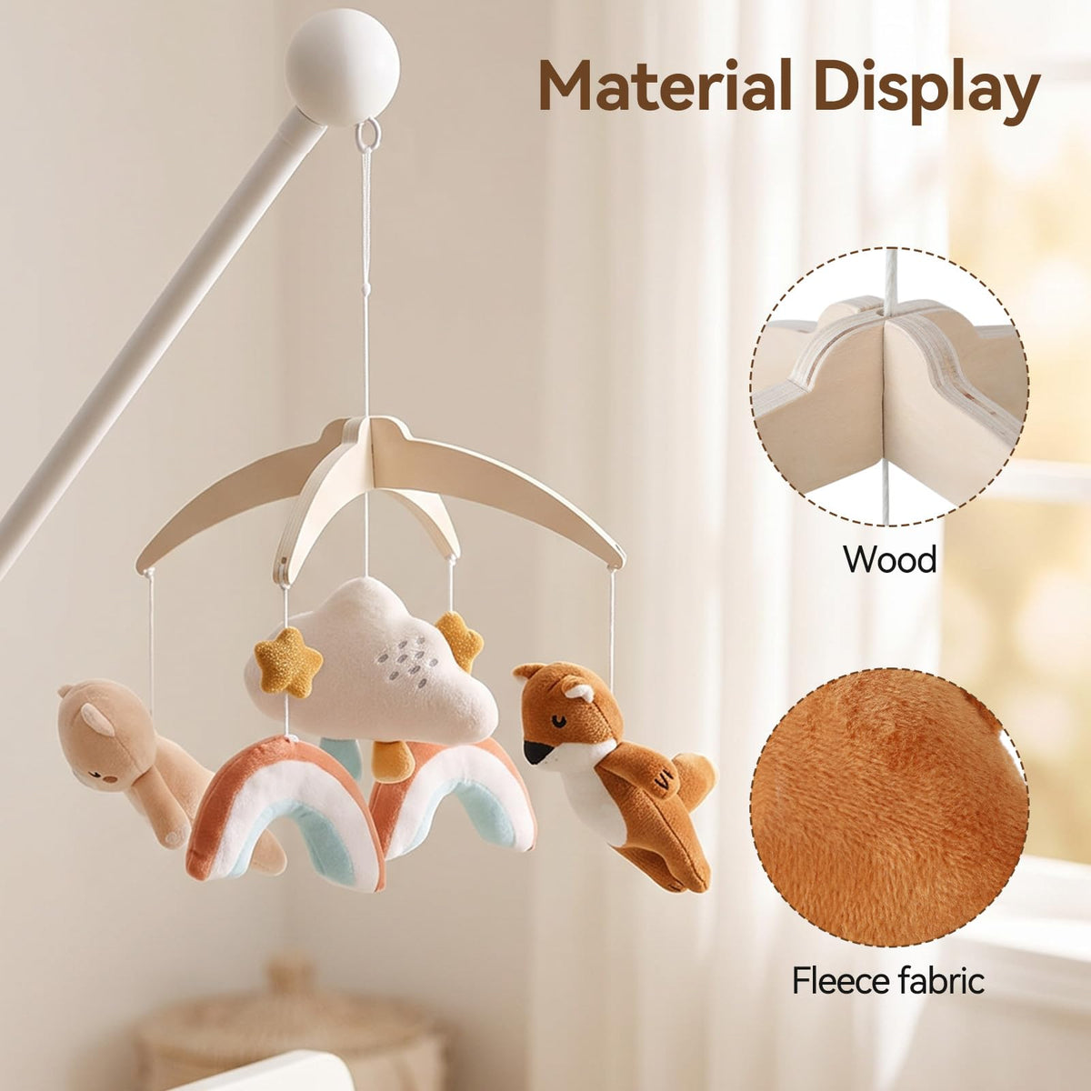 Plush Safari Animal Baby Mobile for Crib