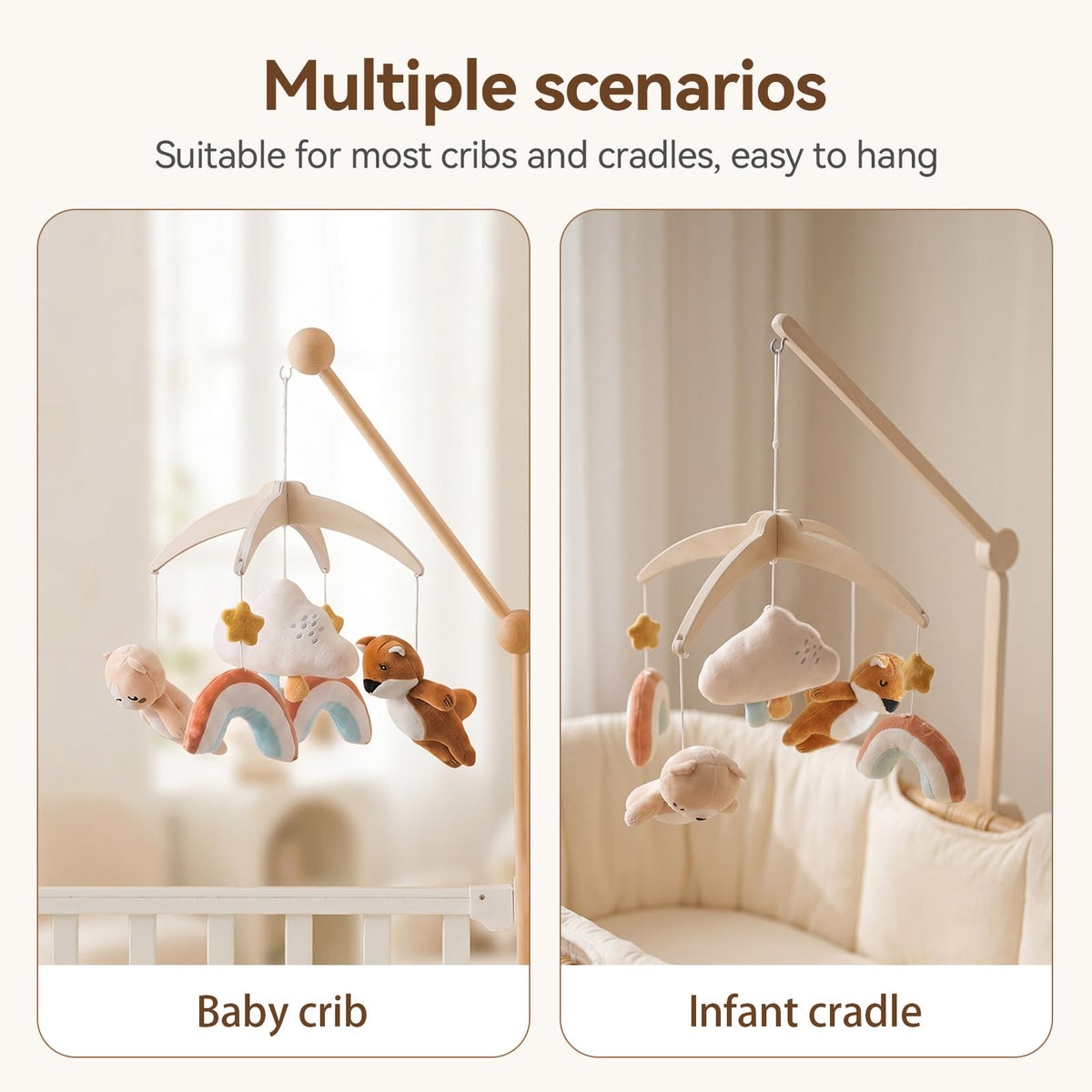 Plush Safari Animal Baby Mobile for Crib