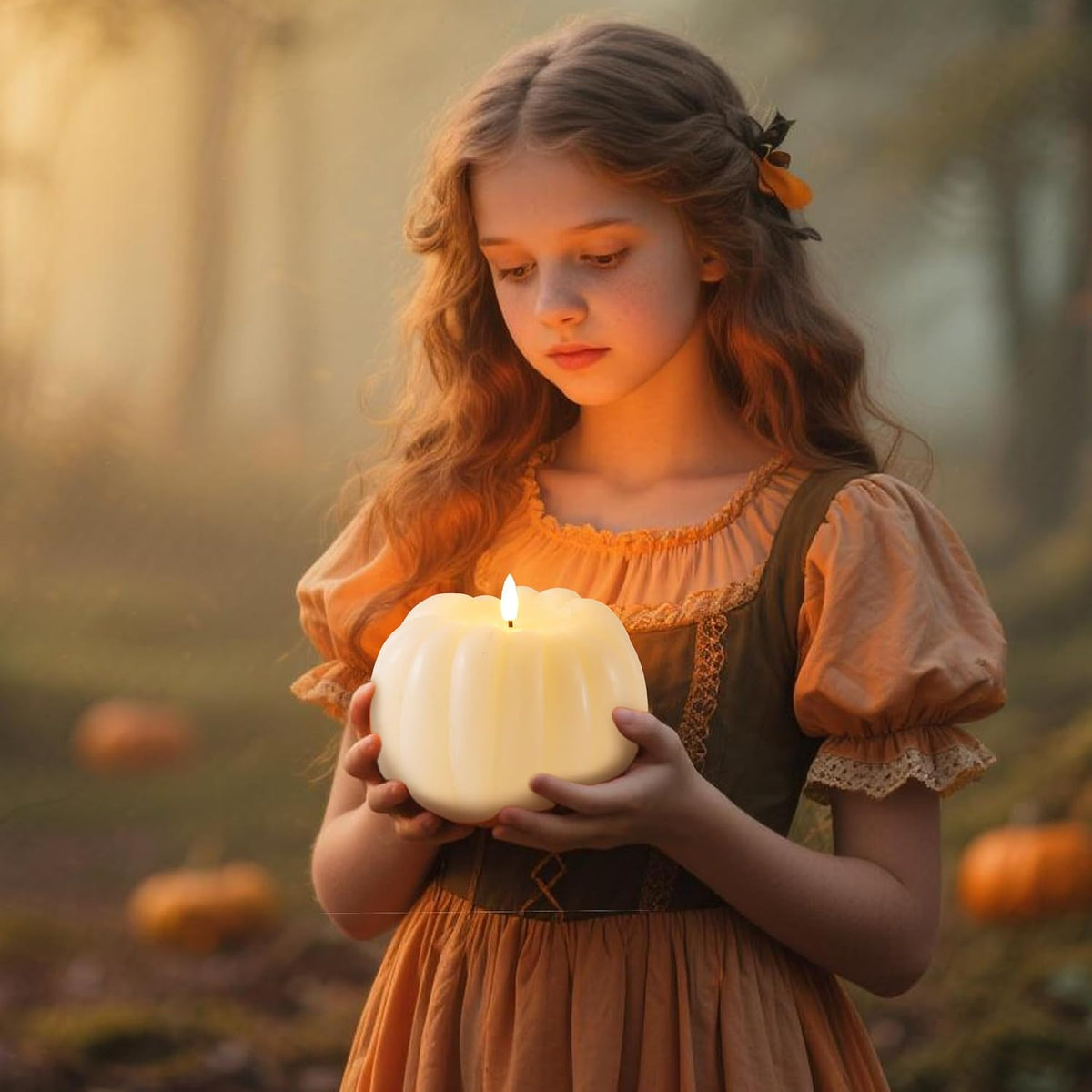 Flameless Pumpkin Candle with Remote