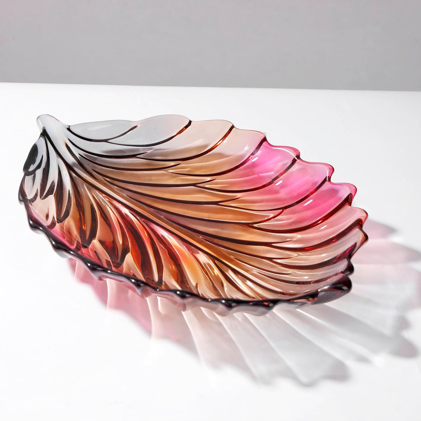 Gold Crystal Glass Leaf-shaped Bowl