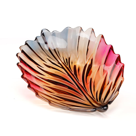 Gold Crystal Glass Leaf-shaped Bowl