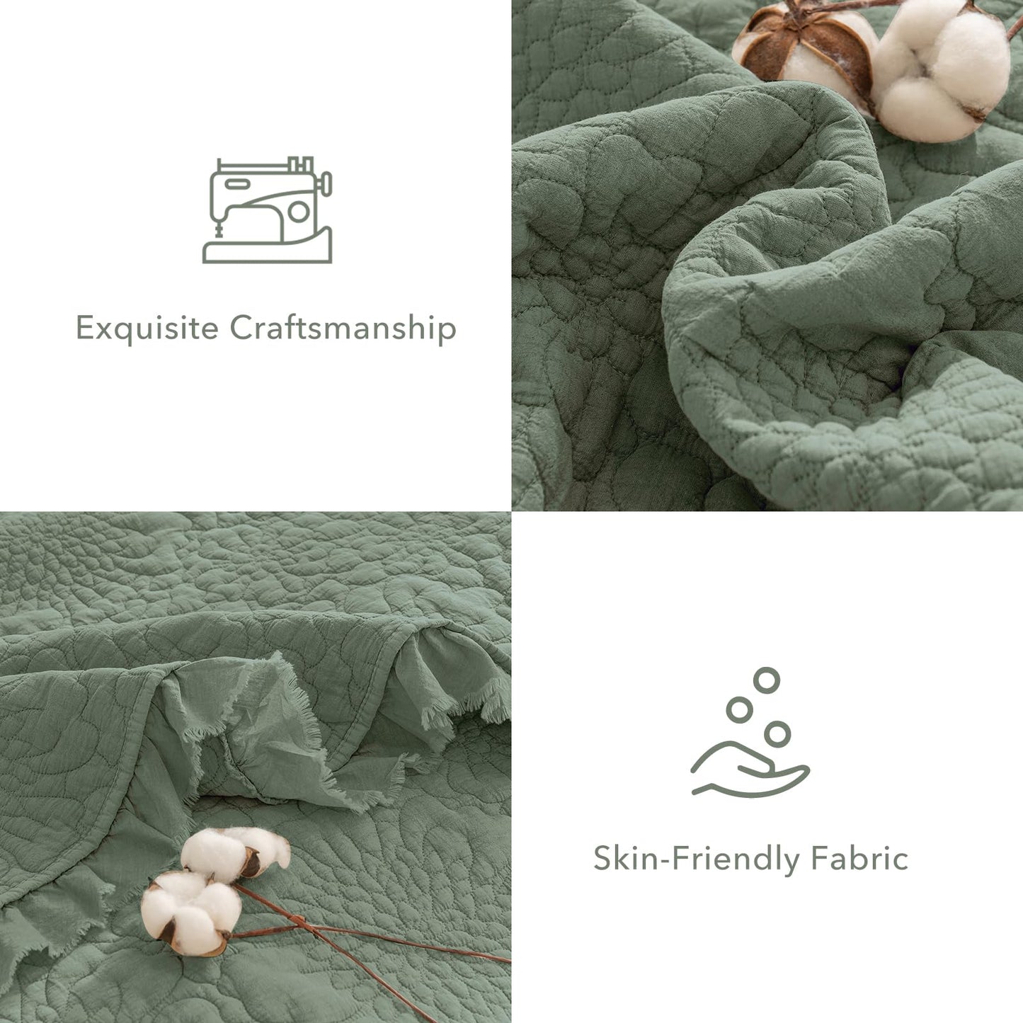 Cotton Oversized Quilt Bedspread Set