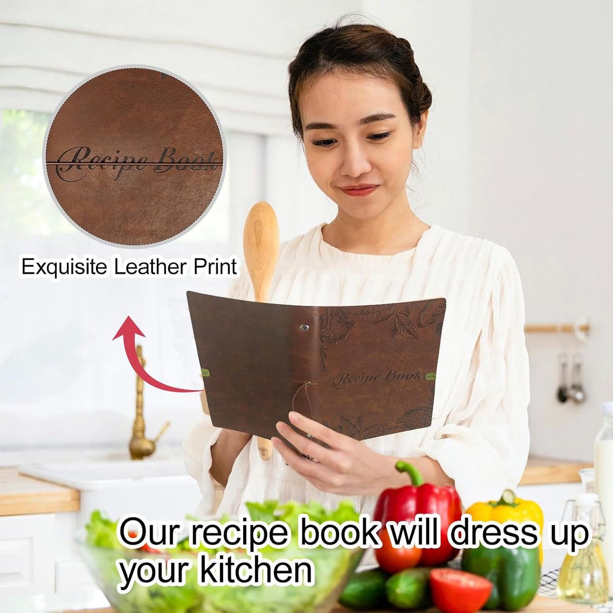 Blank Recipe Leather Cookbook