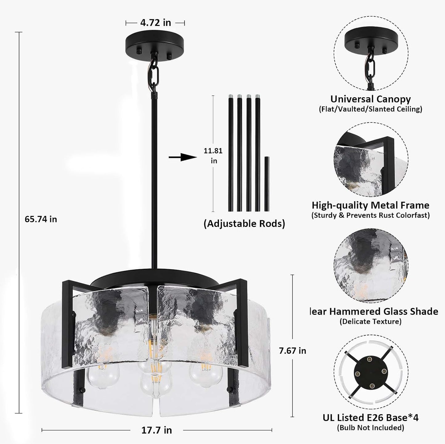 Black Chandelier Light Fixture