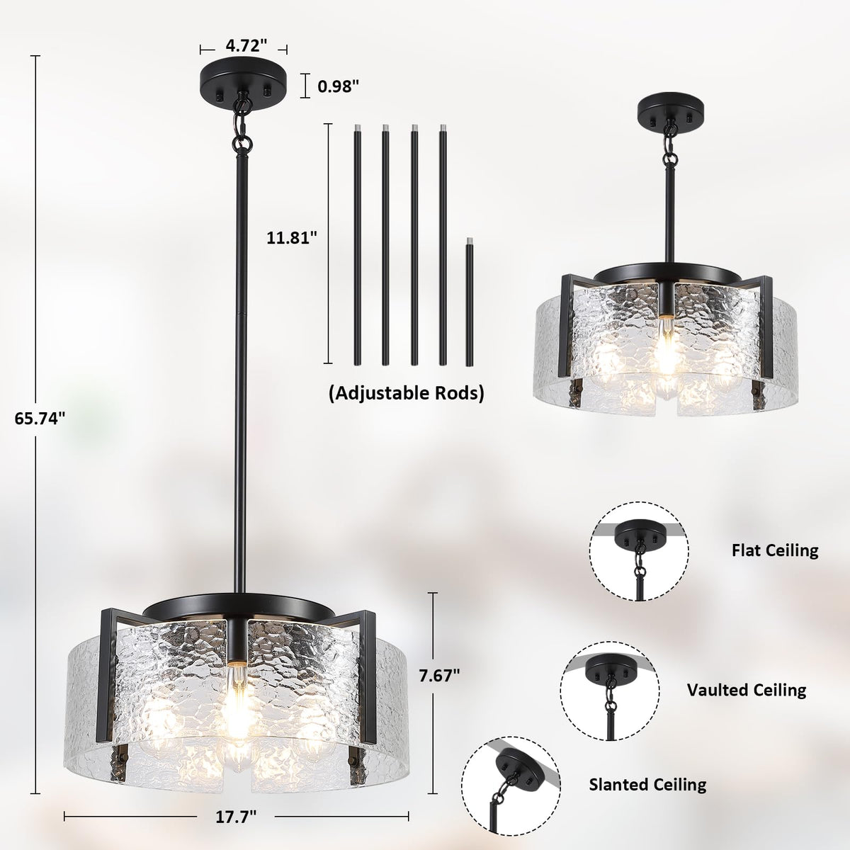 Black Chandelier Light Fixture